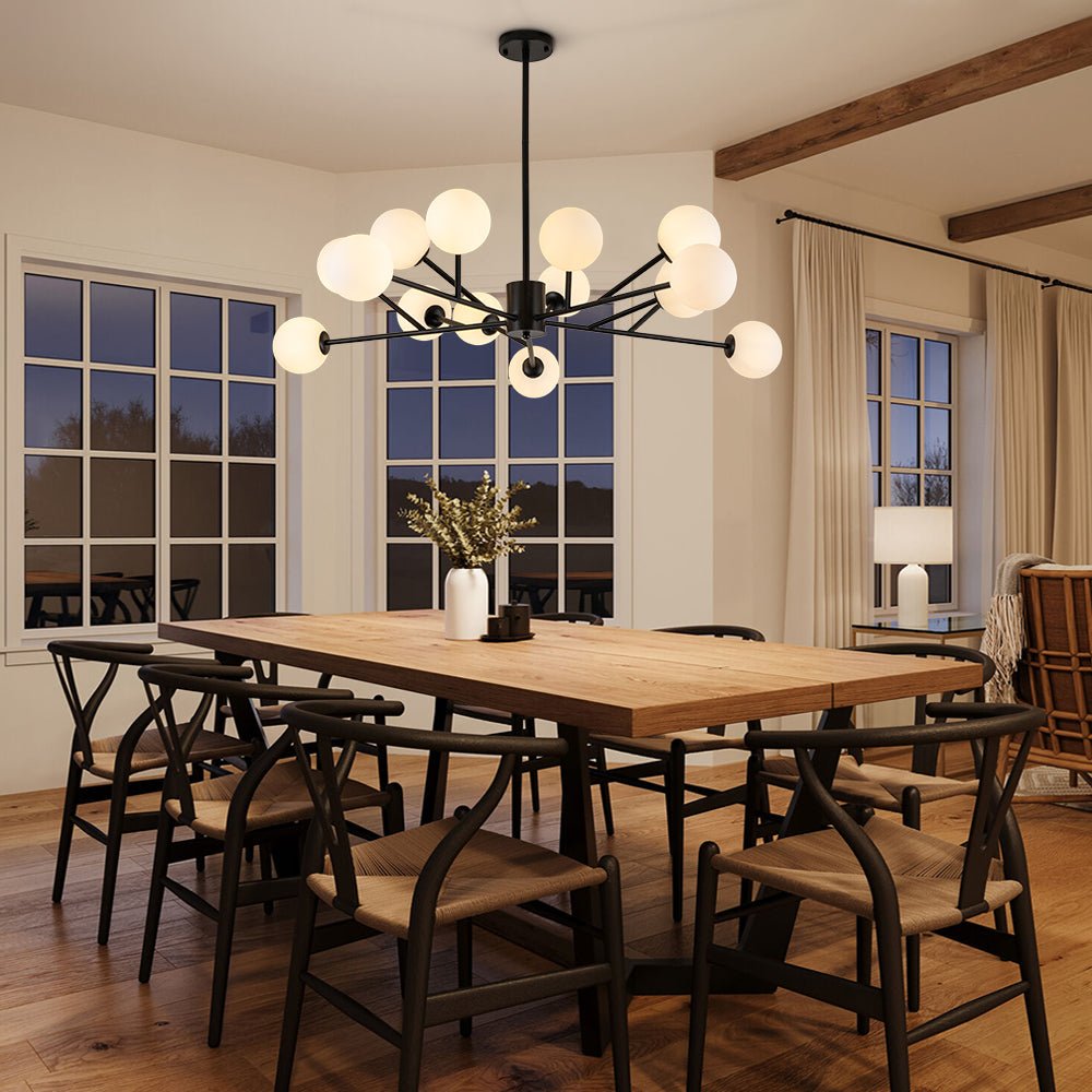 15-Light Globe Linear Chandelier | 2 Colours