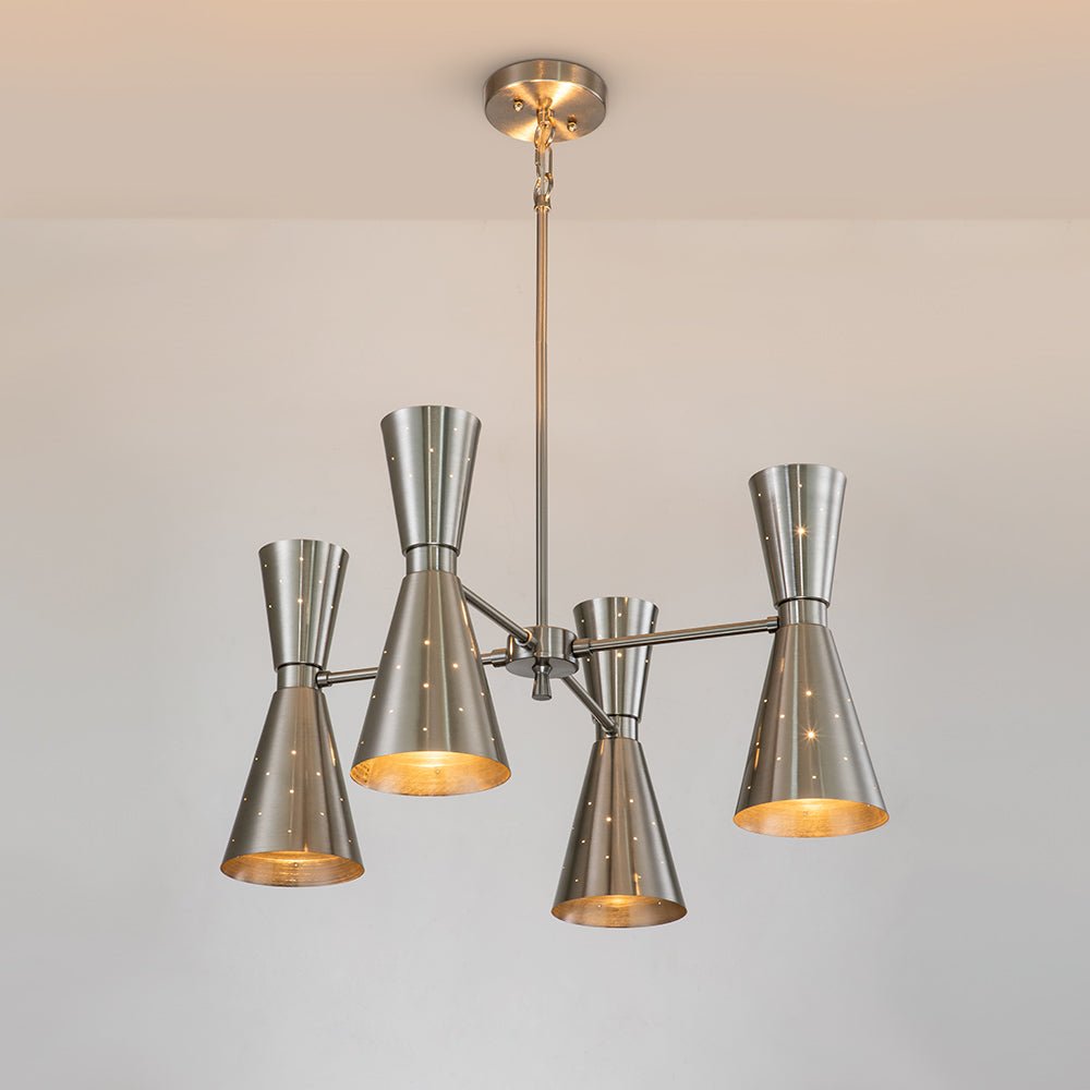 8-Light Hourglass Nickel Chandelier
