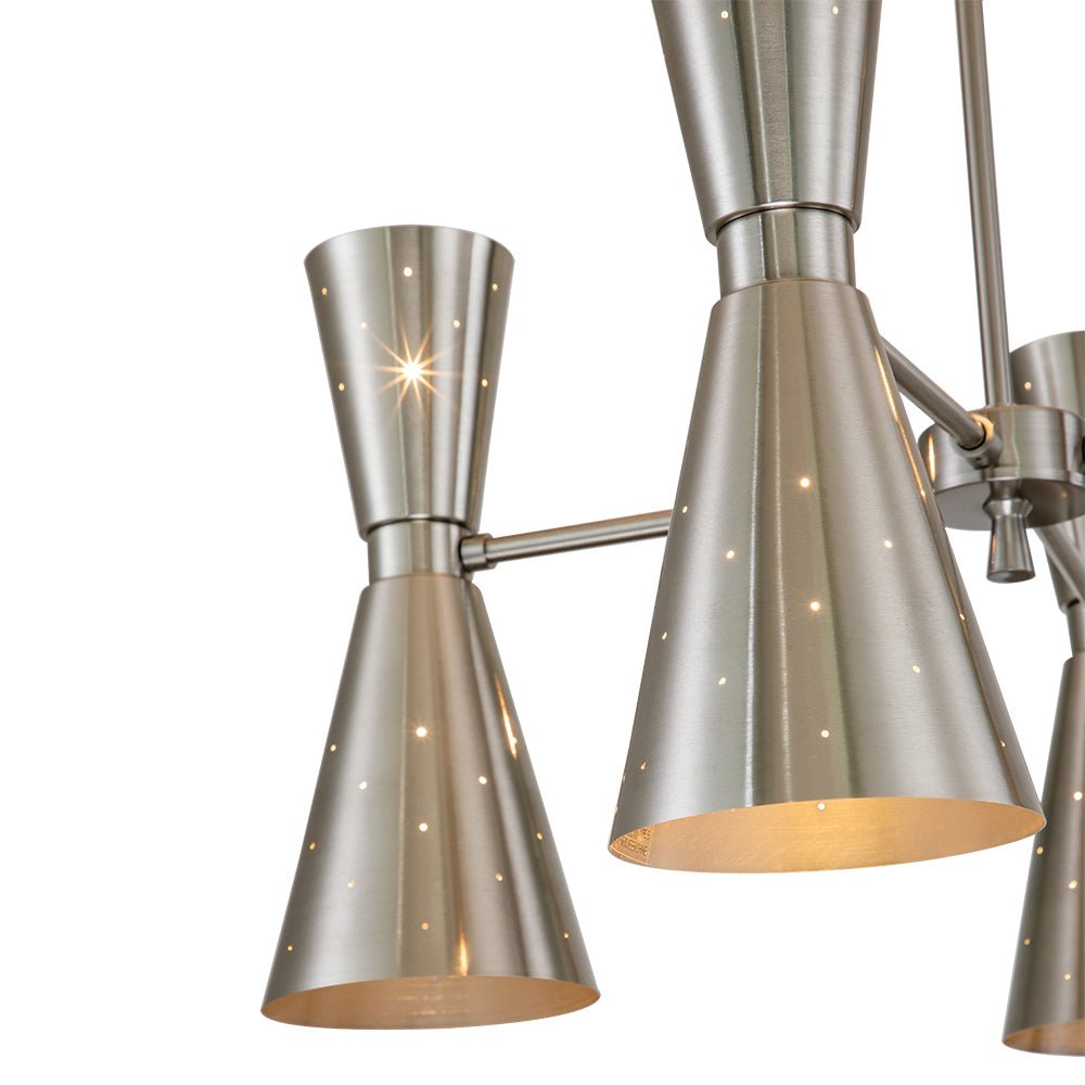 8-Light Hourglass Nickel Chandelier