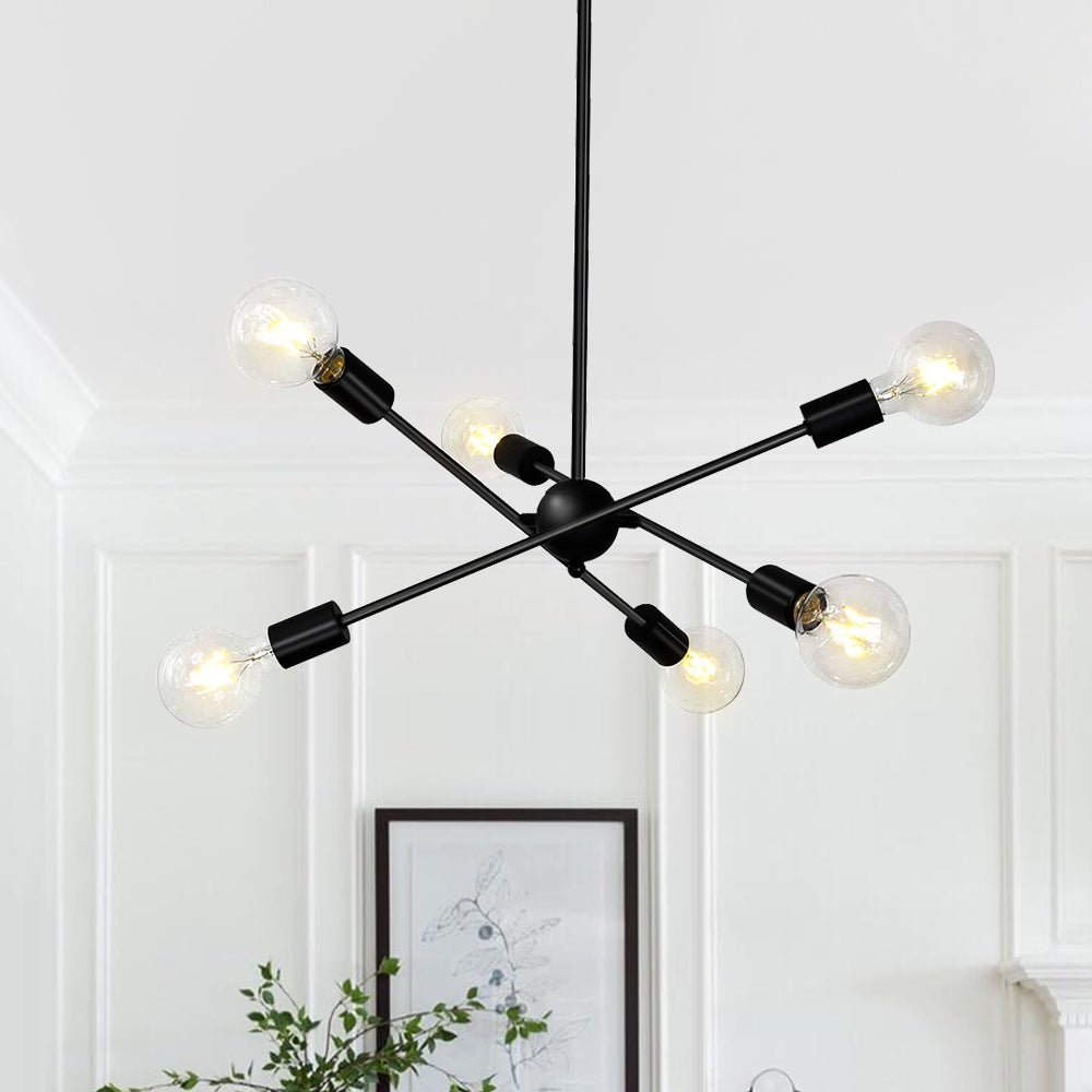 6-Light Metal Sputnik Chandelier | 3 Colours