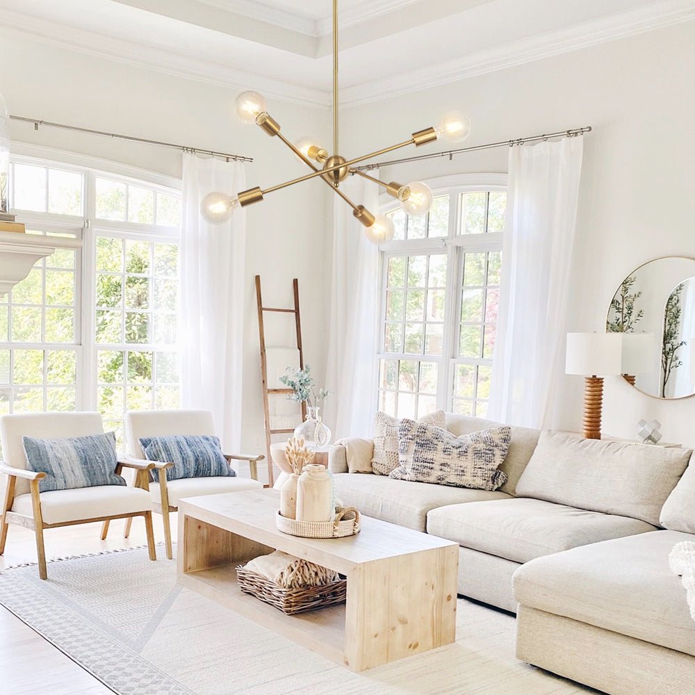 6-Light Metal Sputnik Chandelier | 3 Colours
