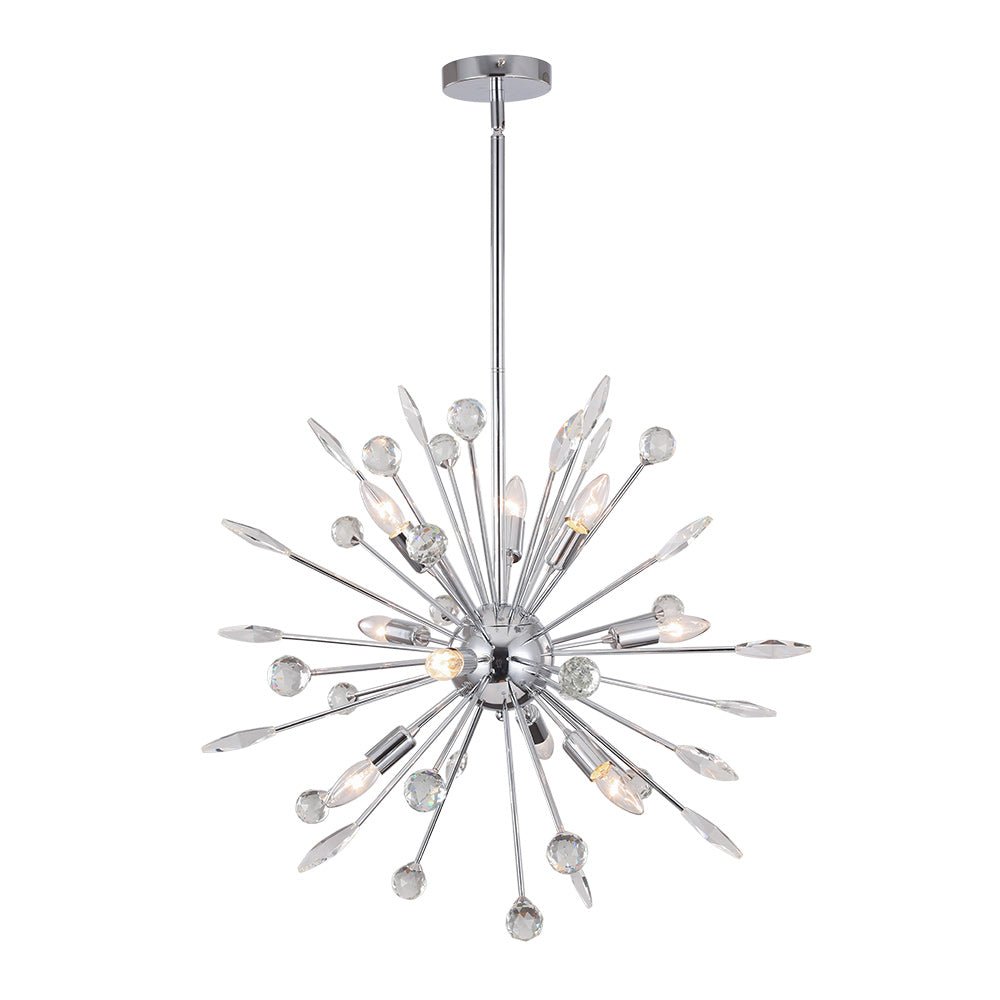 8/9-Light Sputnik Chandelier with Crystal Accents