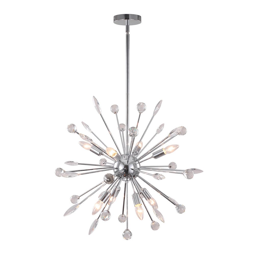 8/9-Light Sputnik Chandelier with Crystal Accents