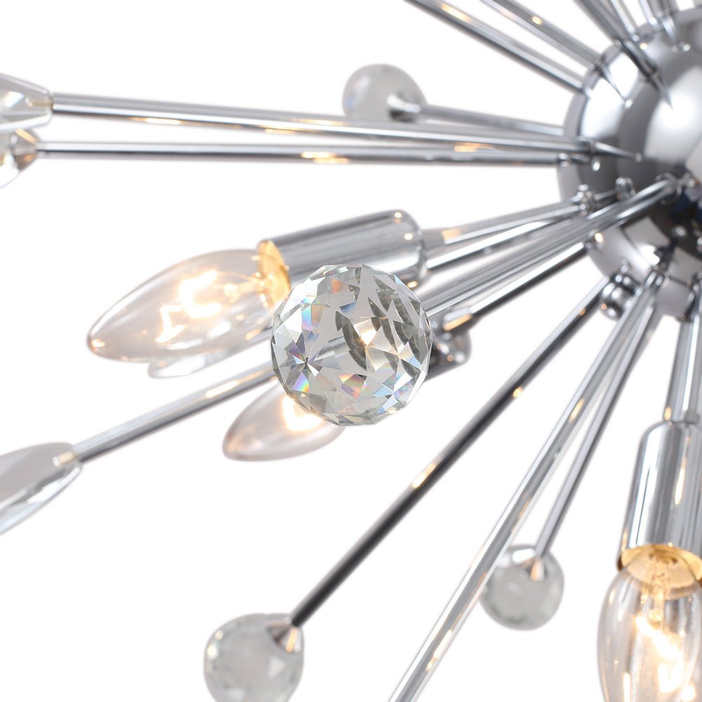 8/9-Light Sputnik Chandelier with Crystal Accents