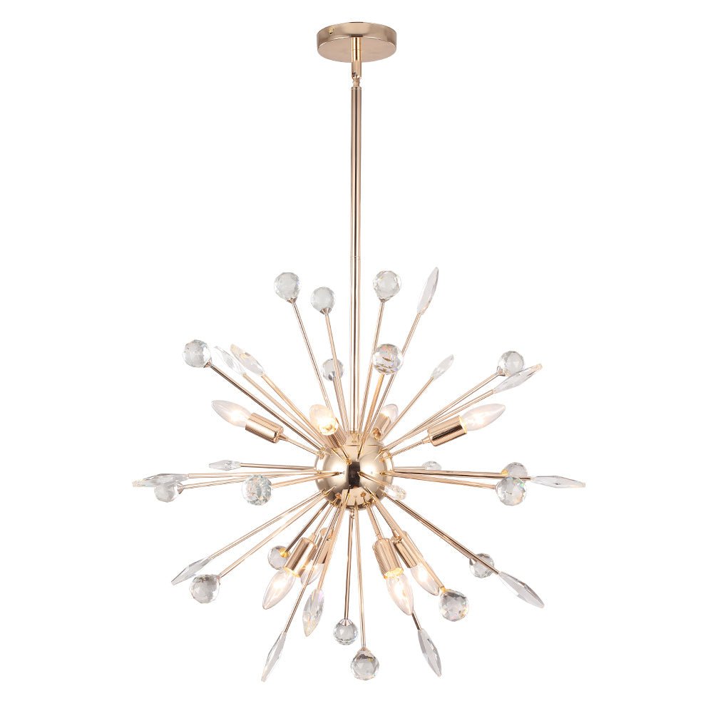 8/9-Light Sputnik Chandelier with Crystal Accents