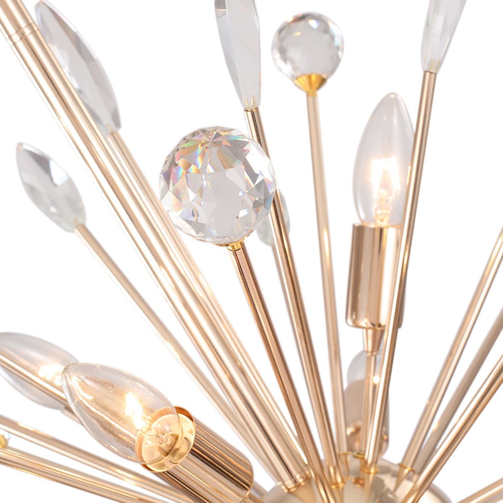 8/9-Light Sputnik Chandelier with Crystal Accents