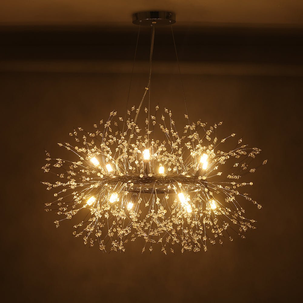 12-Light Crystal Firework Dandelion Chandelier