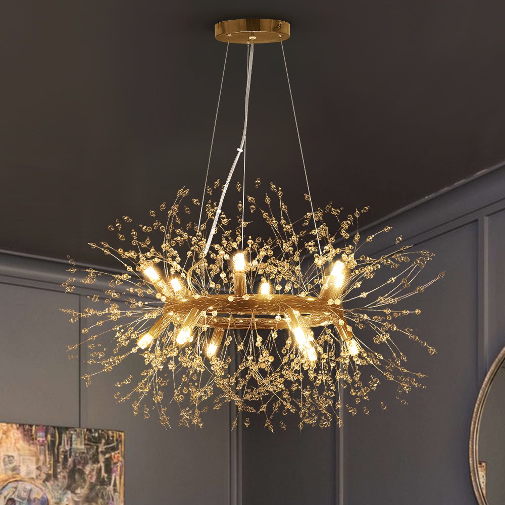 12-Light Crystal Firework Dandelion Chandelier