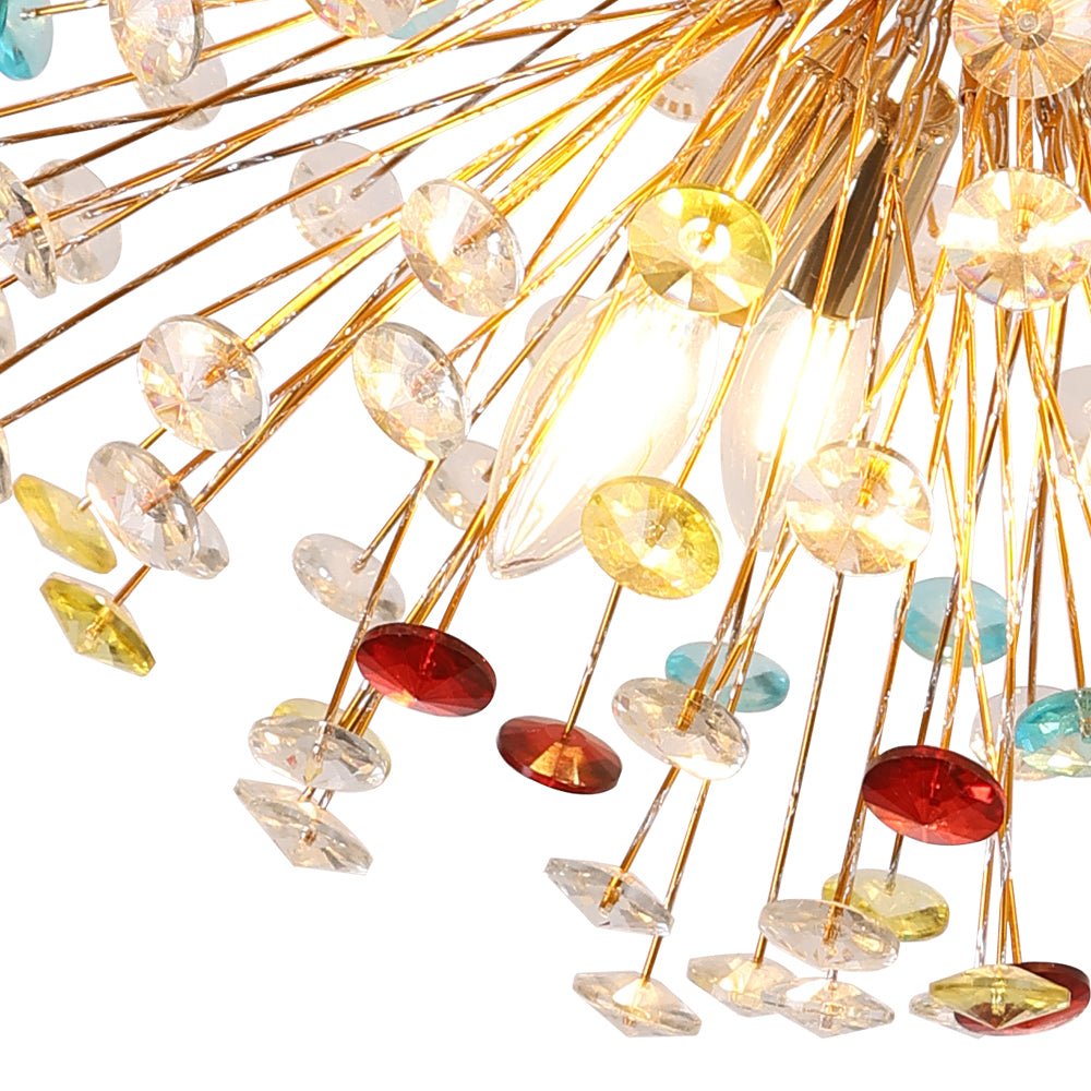 12-Light Colorful Dandelion Firework Chandelier