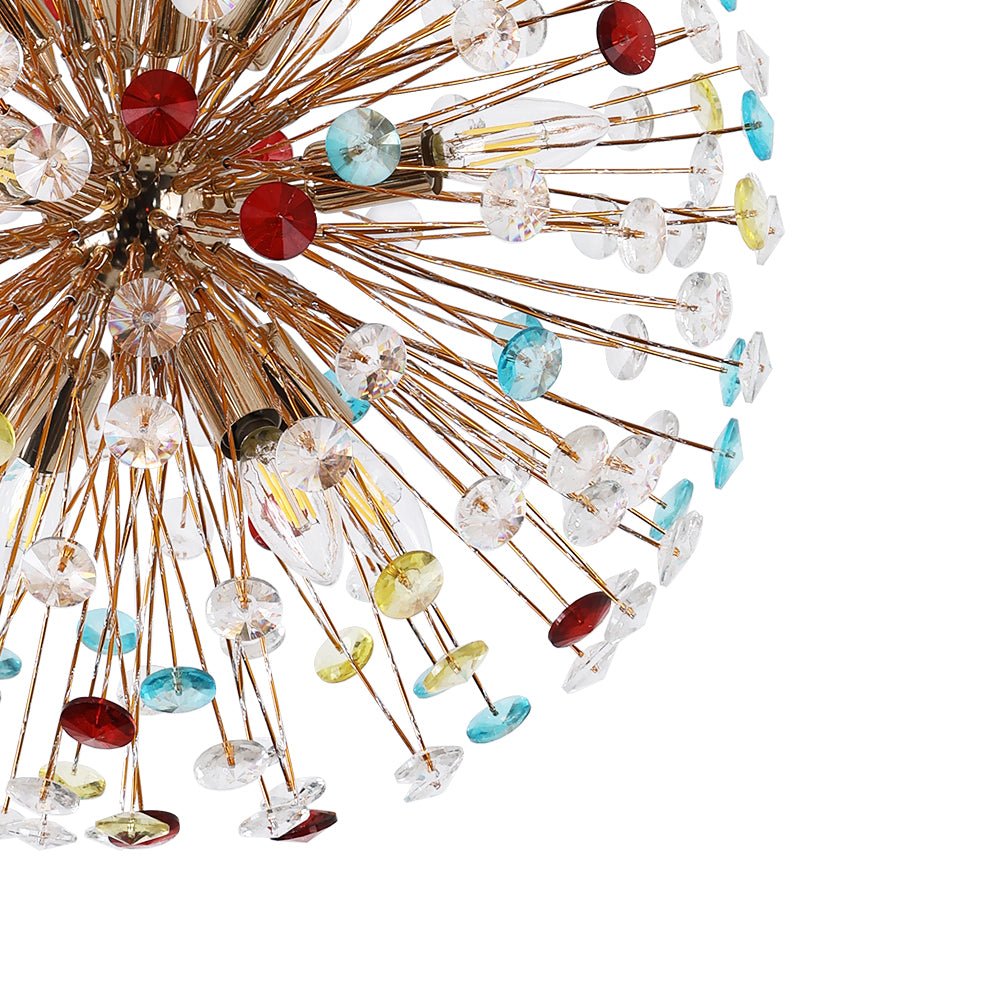 12-Light Colorful Dandelion Firework Chandelier