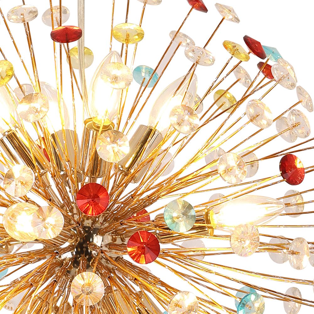 12-Light Colorful Dandelion Firework Chandelier