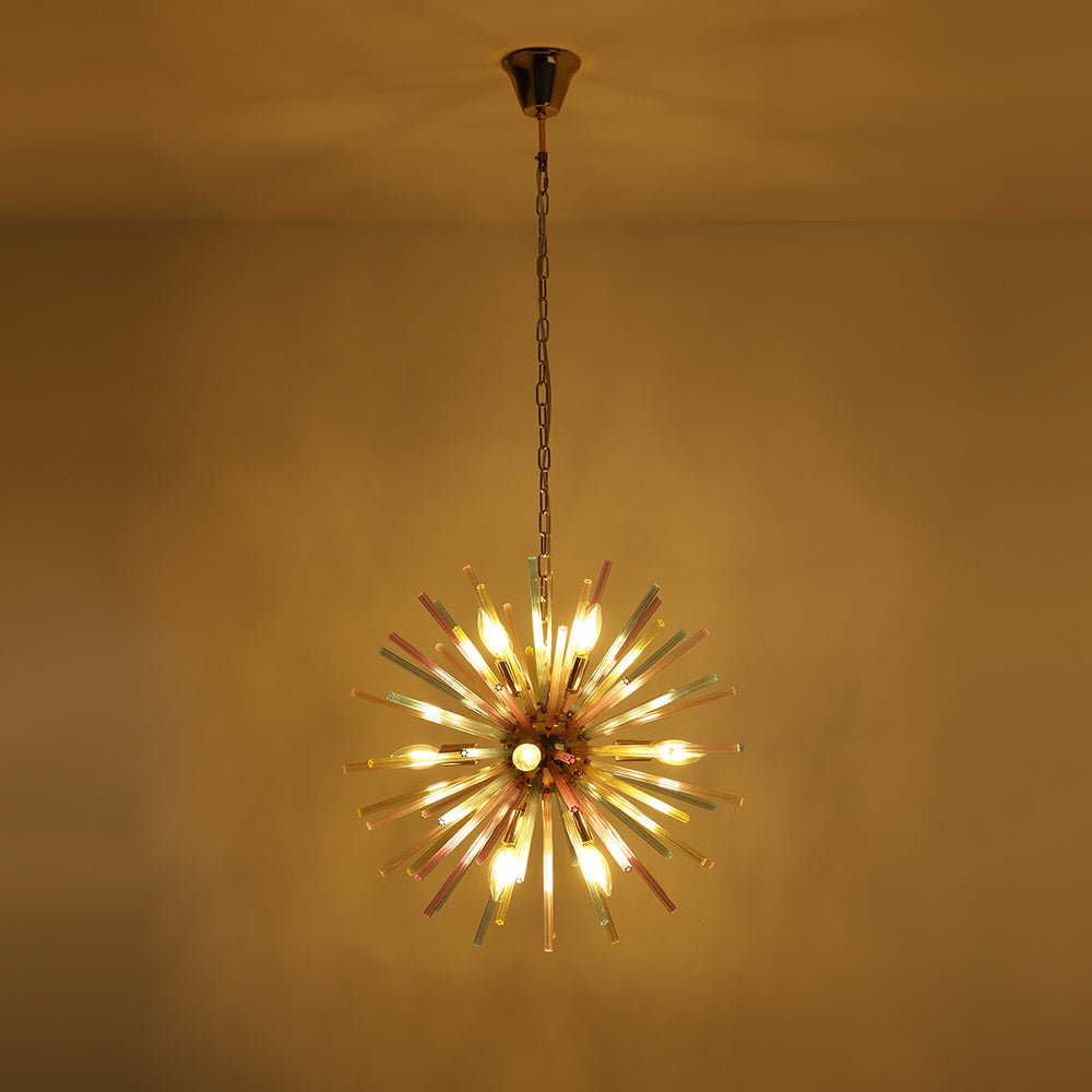 12-Light Rainbow Sputnik Starburst Chandelier