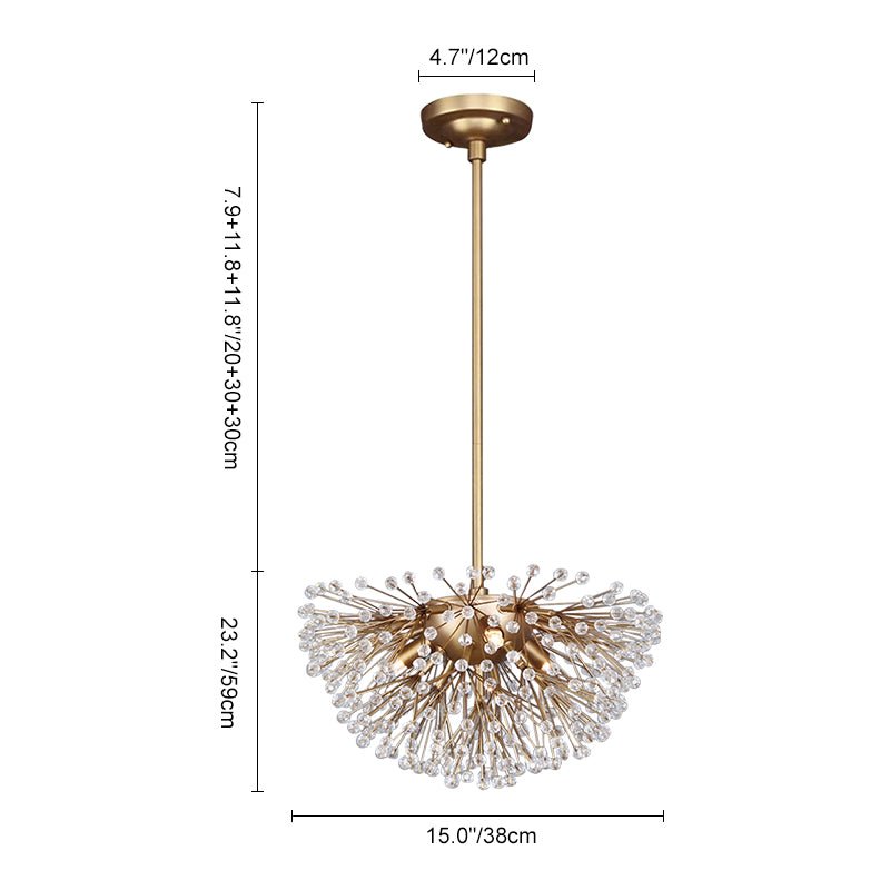 3-Light Crystal Dandelion Chandelier