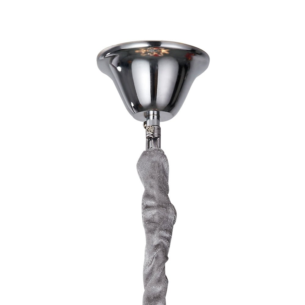 4-Light Chrome Tassel Chain Chandelier