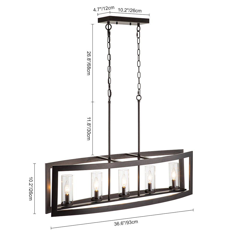 5-Light Kitchen Island Chandelier | 2 Finishes