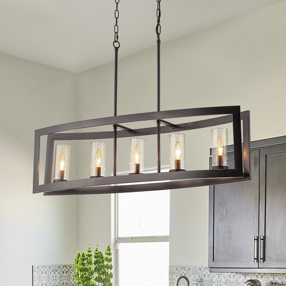 5-Light Kitchen Island Chandelier | 2 Finishes