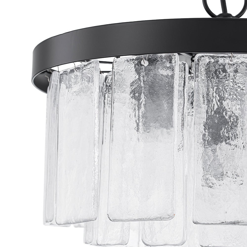 5-Light Tiered Drum Water Glass Chandelier
