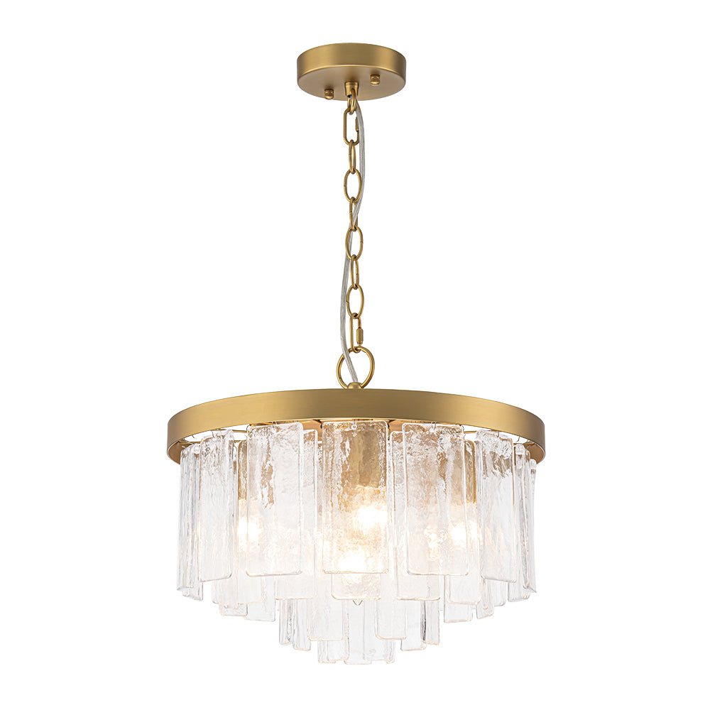 5-Light Tiered Drum Water Glass Chandelier