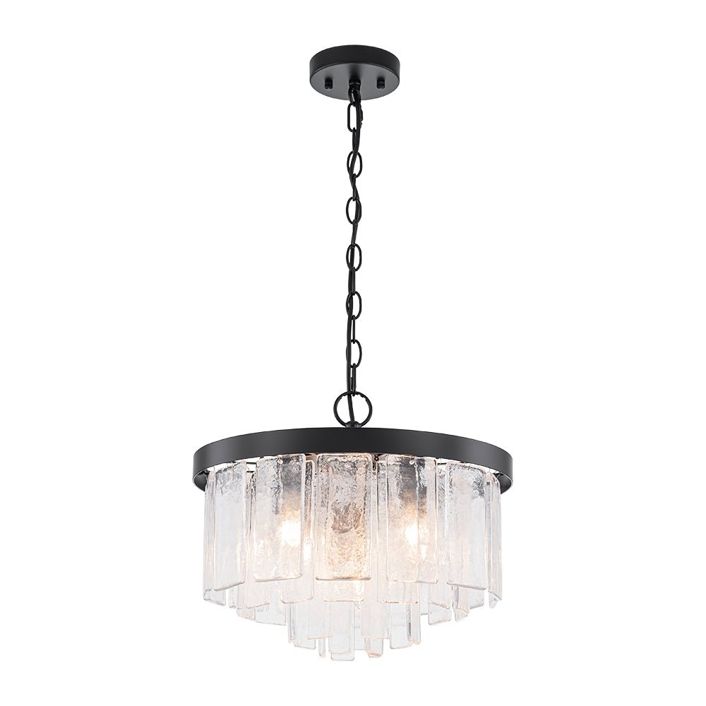 5-Light Tiered Drum Water Glass Chandelier