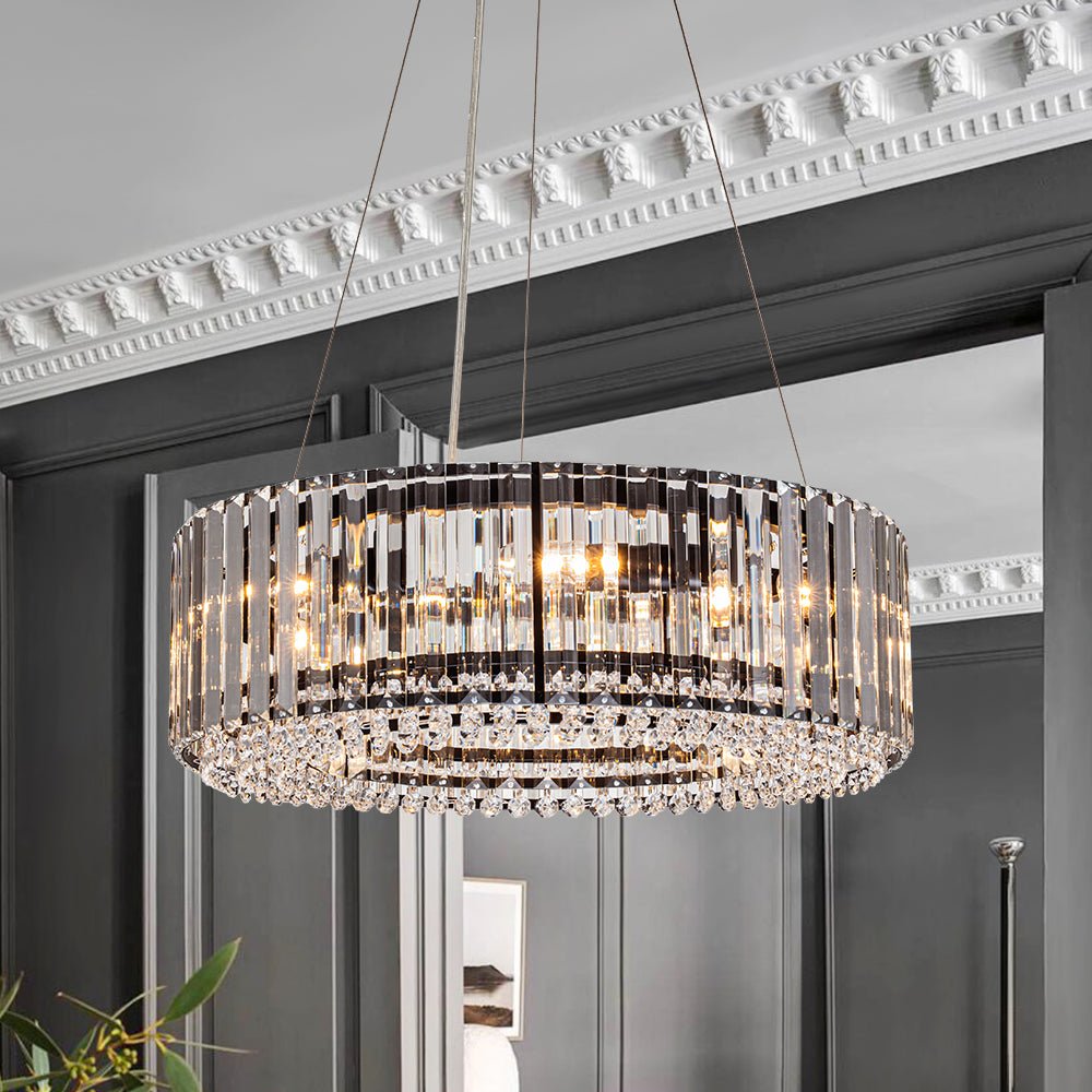 6-Light Round Crystal Chandelier | 3 Colours
