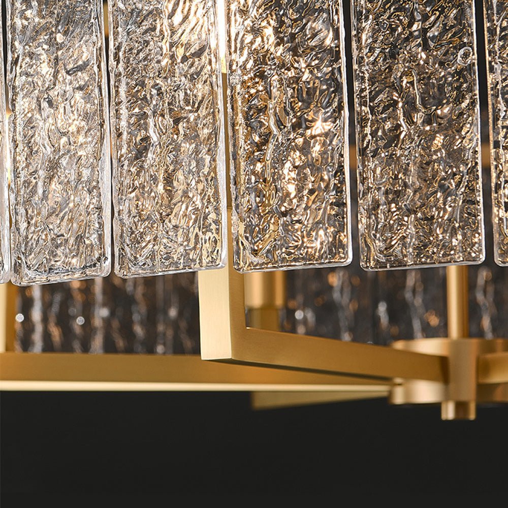 6-Light Water Textured Glass Drum Chandelier