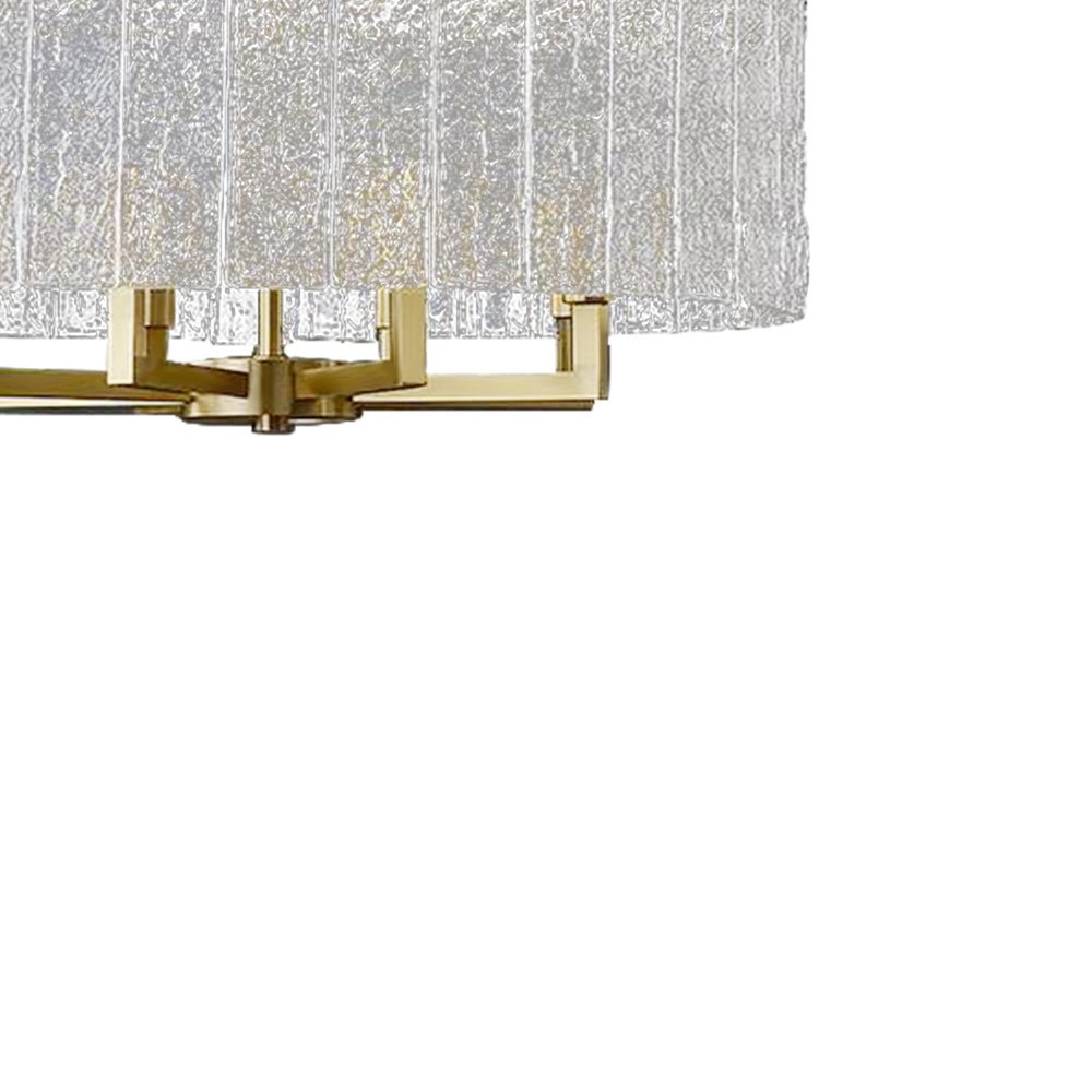 6-Light Water Textured Glass Drum Chandelier