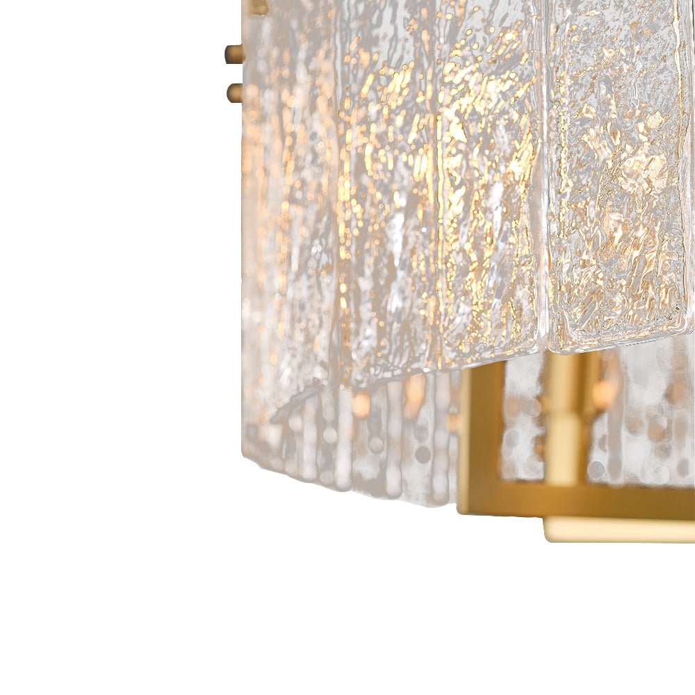 6-Light Water Textured Glass Drum Chandelier