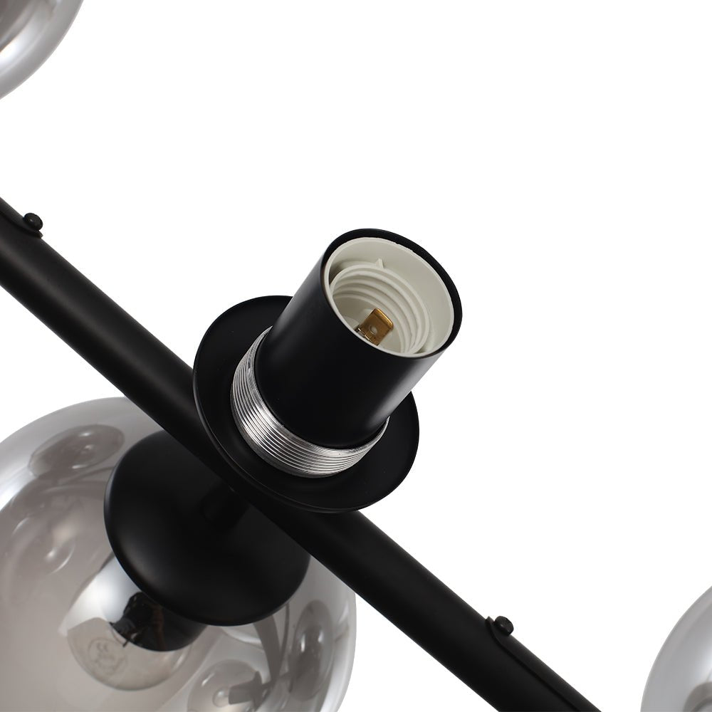 8-Light Linear Glass Globe Chandelier | 2 Colours
