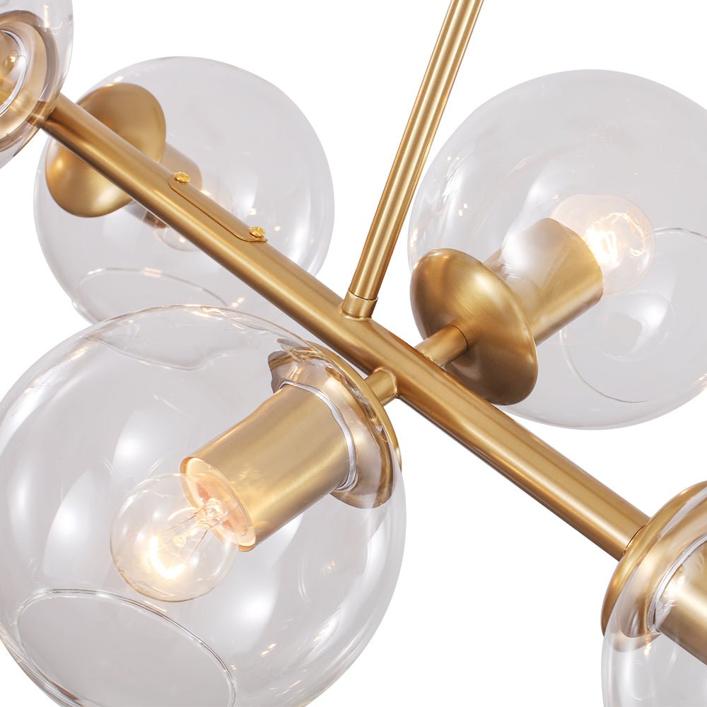 8-Light Linear Glass Globe Chandelier | 2 Colours