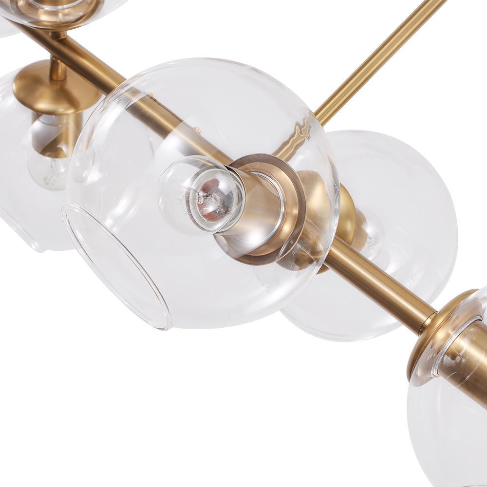 8-Light Linear Glass Globe Chandelier | 2 Colours