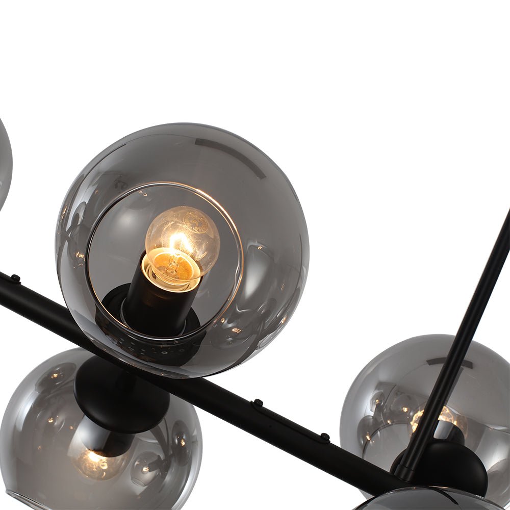 8-Light Linear Glass Globe Chandelier | 2 Colours