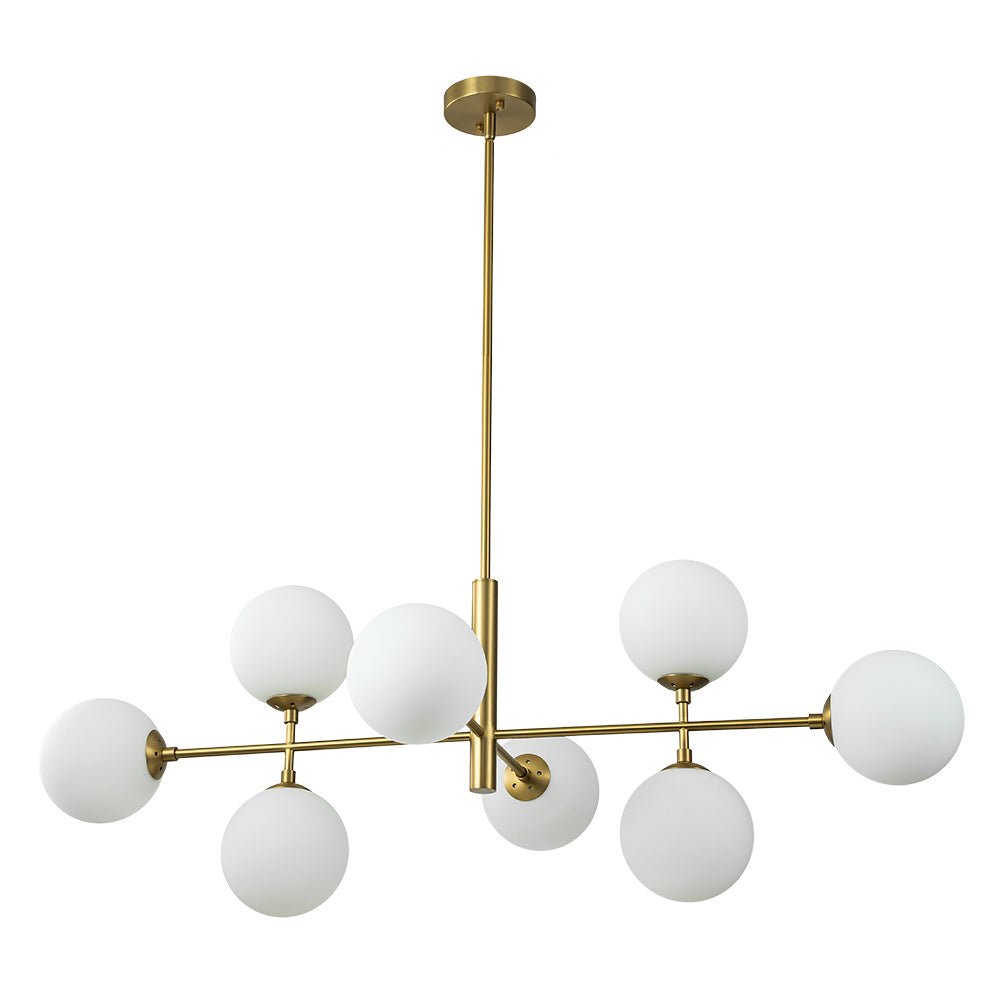 8-Light Opal Linear Chandelier | 2 Colours
