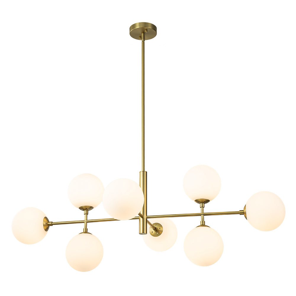 8-Light Opal Linear Chandelier | 2 Colours