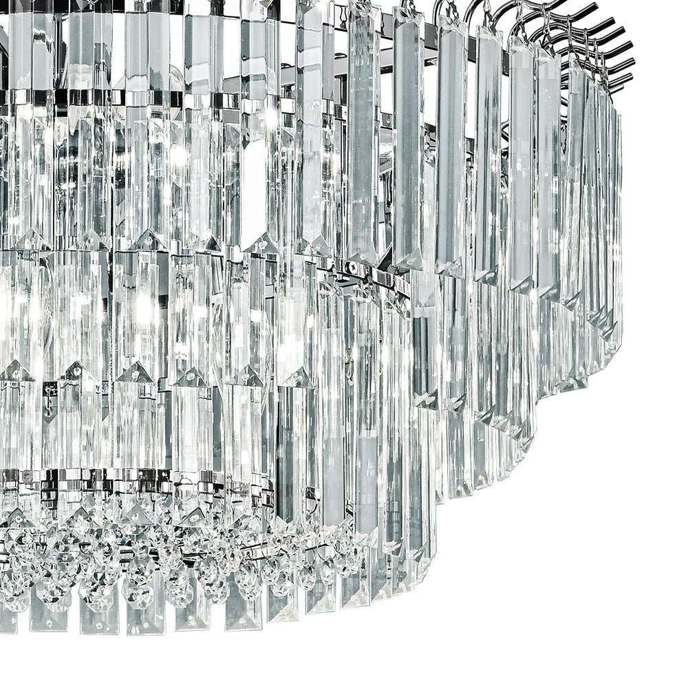 9-Light Round Drum 3-Tier Crystal Chandelier