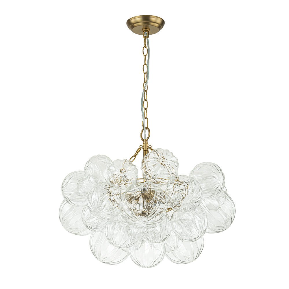 Textured Glass Globe Chandelier | 3 or 8 Lights