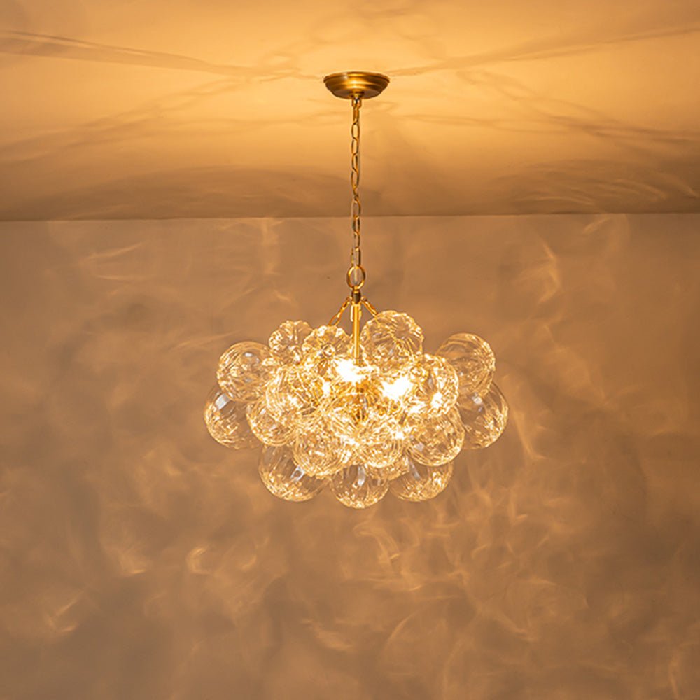 Textured Glass Globe Chandelier | 3 or 8 Lights