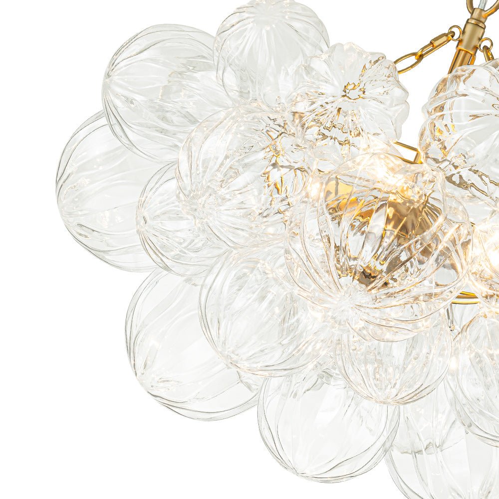 Textured Glass Globe Chandelier | 3 or 8 Lights