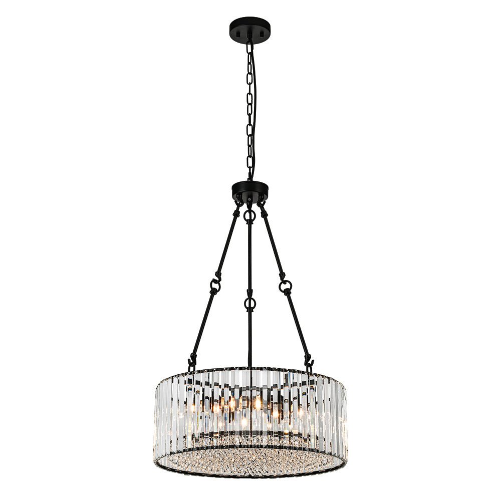 5-Light Crystal Drum Chandelier - Adjustable Rods