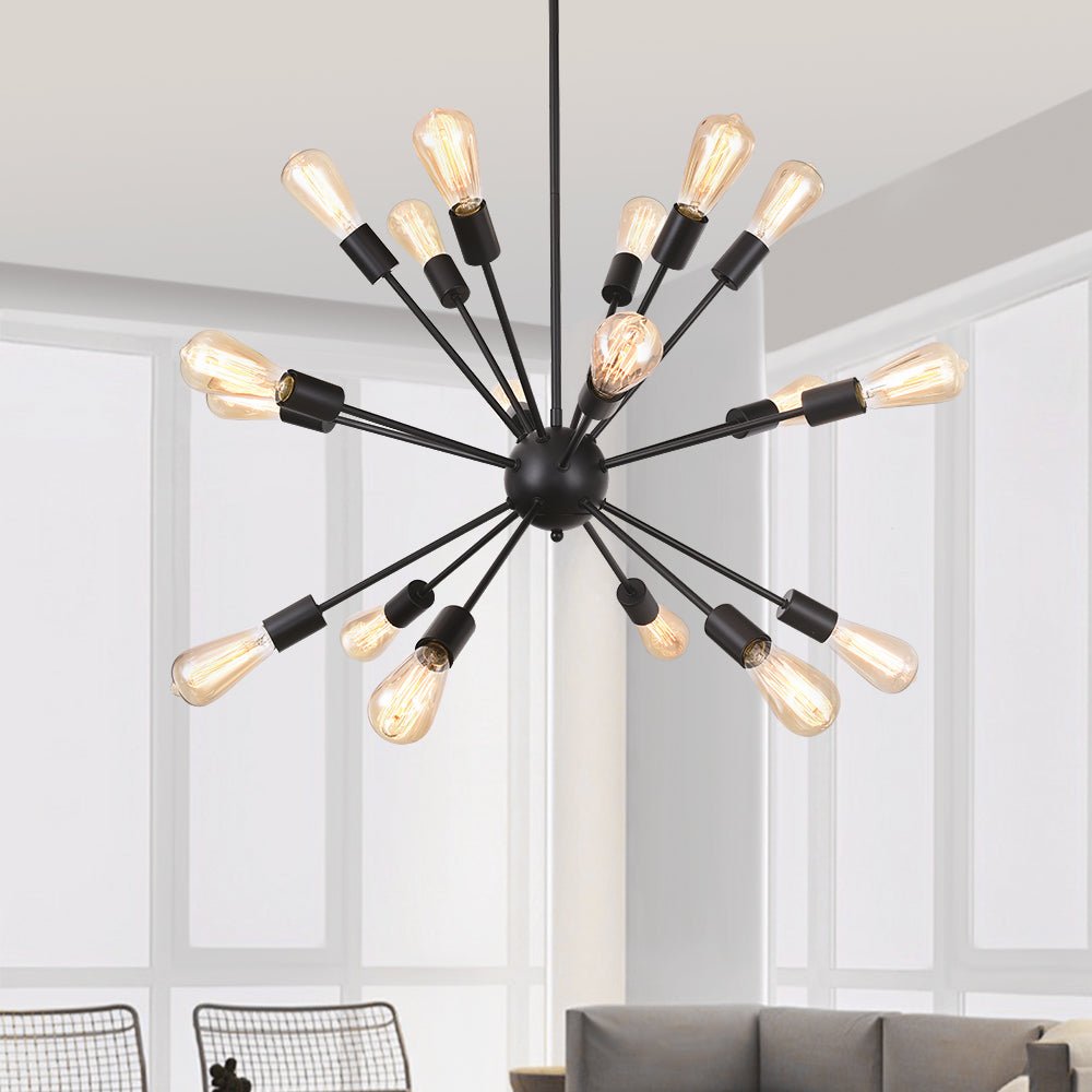 18-Light Black Sputnik Chandelier