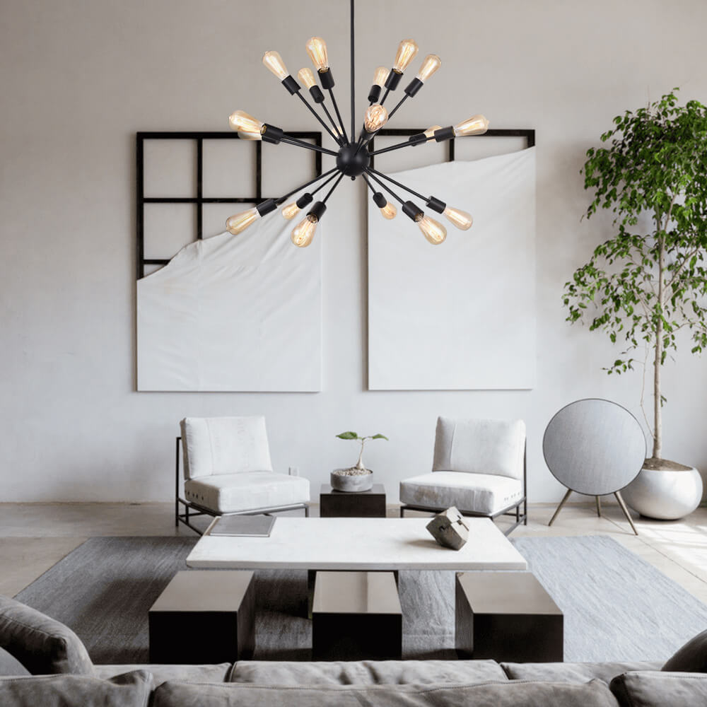 18-Light Black Sputnik Chandelier