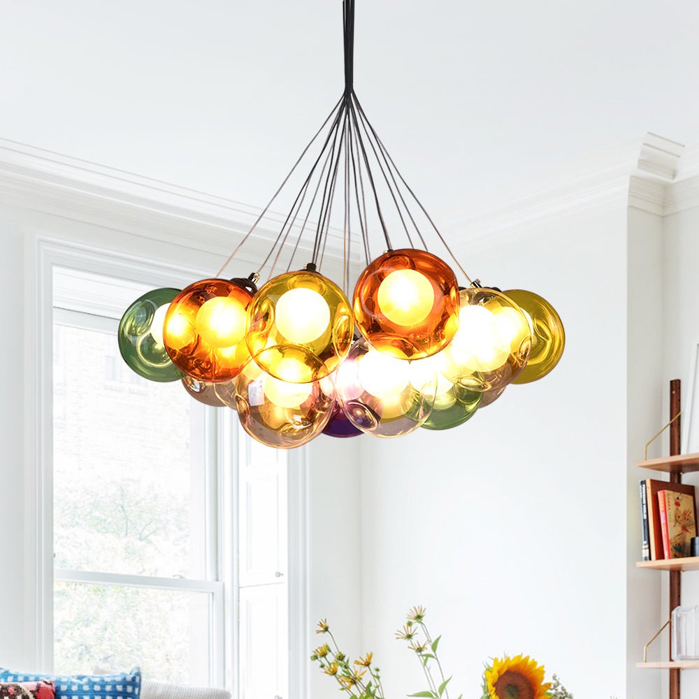 Multi-Color Glass Cluster Chandelier | 2 Tunes