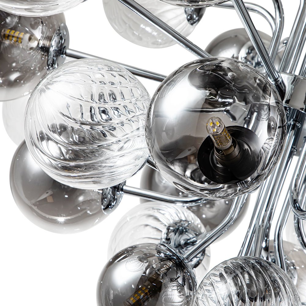 Tiered Smoky Glass Bubble Chandelier | 2 Sizes