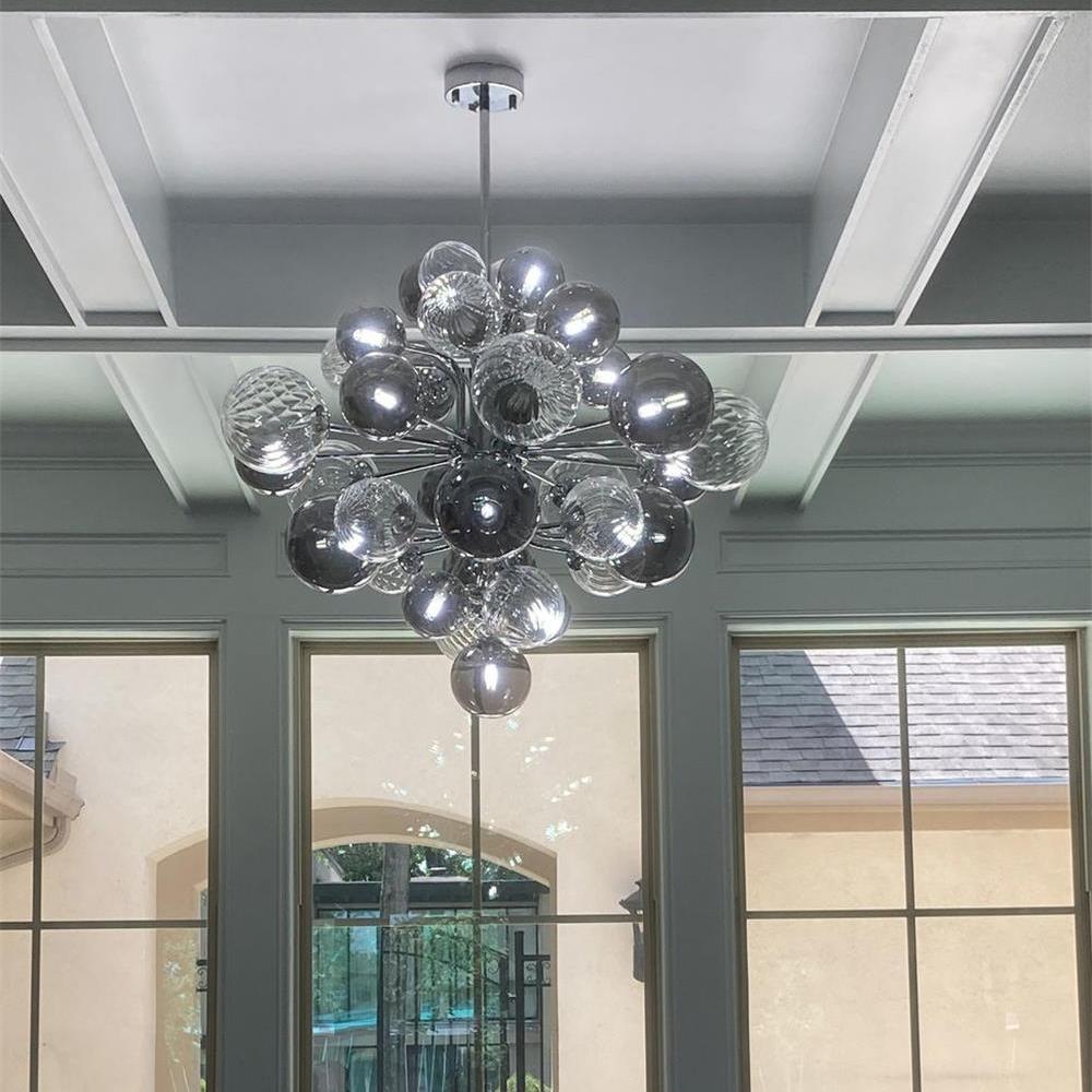 Tiered Smoky Glass Bubble Chandelier | 2 Sizes