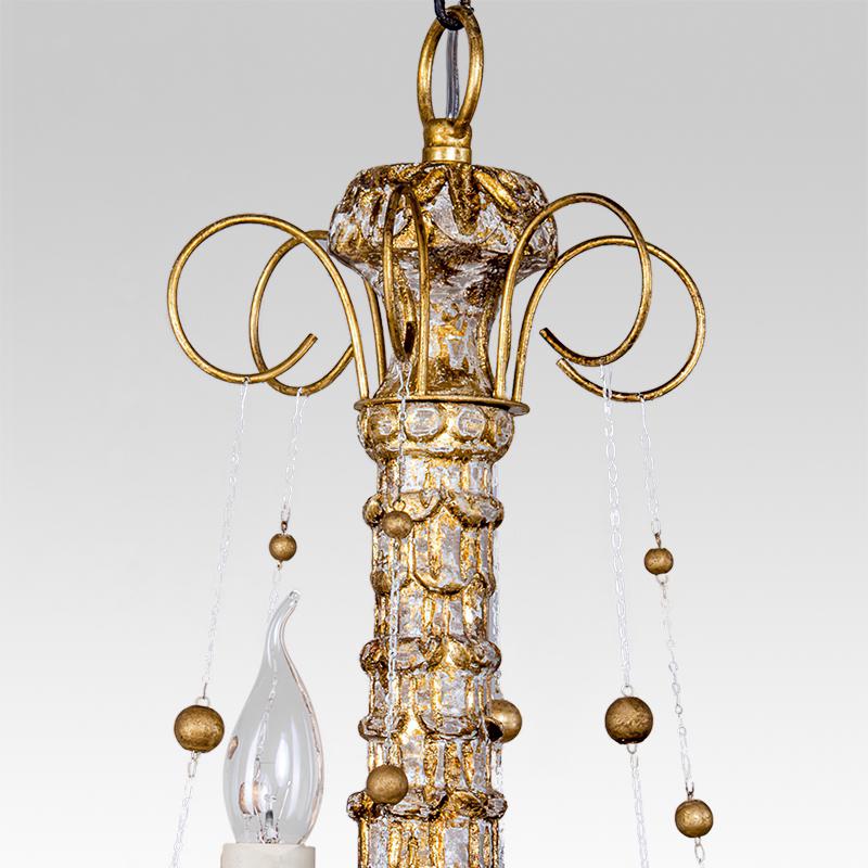 6-Light Distressed Gold Shabby Chandelier
