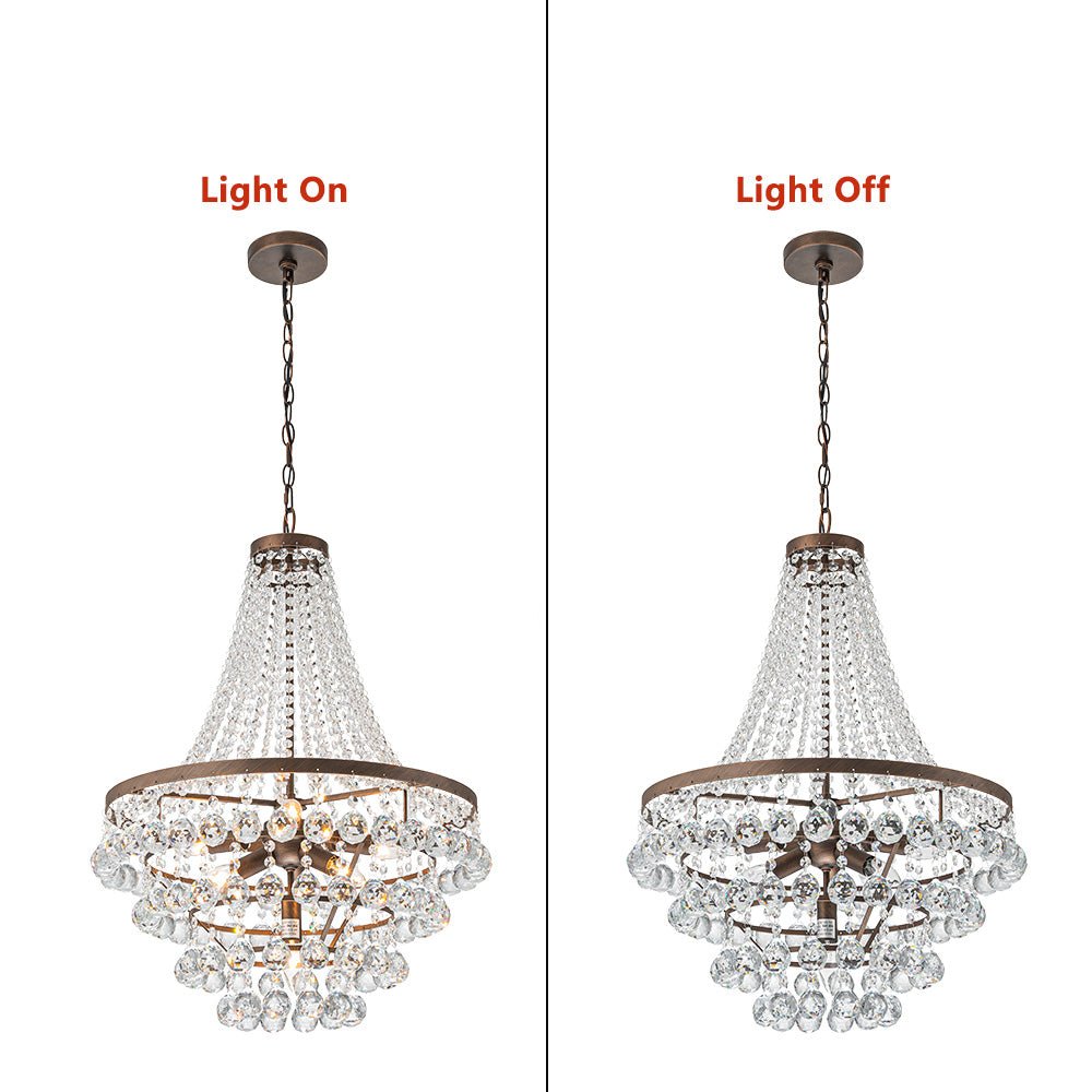 7-Light Tiered Empire Crystal Drop Chandelier