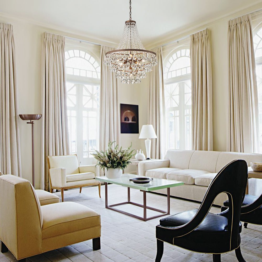 7-Light Tiered Empire Crystal Drop Chandelier