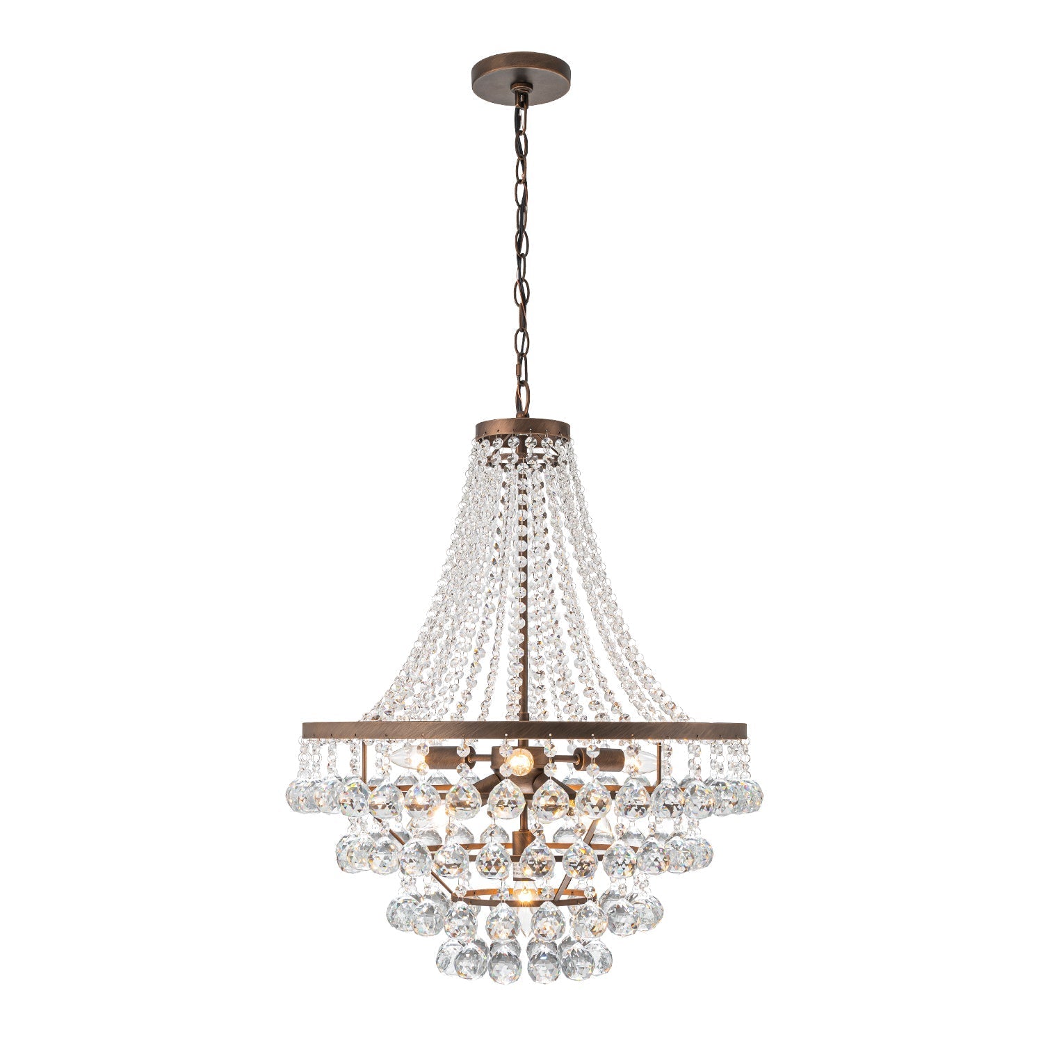 7-Light Tiered Empire Crystal Drop Chandelier