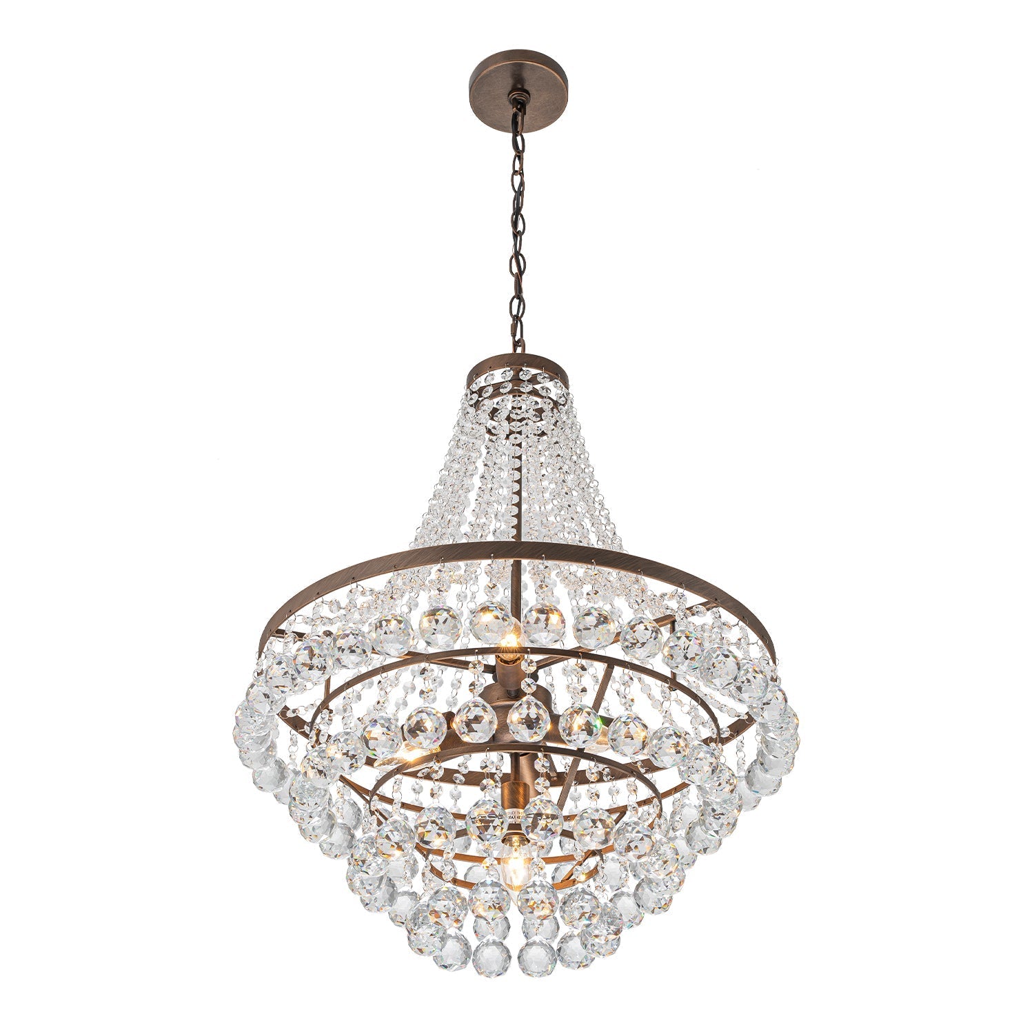 7-Light Tiered Empire Crystal Drop Chandelier