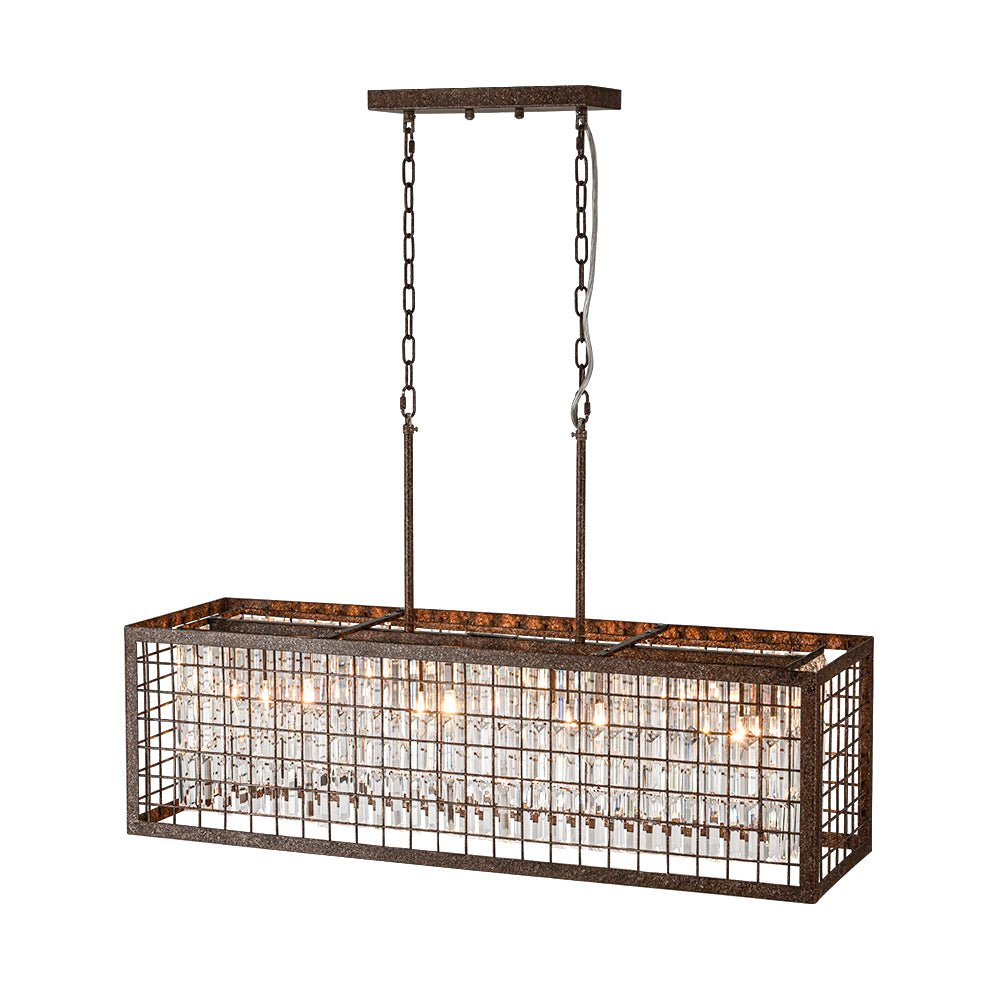 4-Light Hollow Frame Crystal Rectangle Chandelier