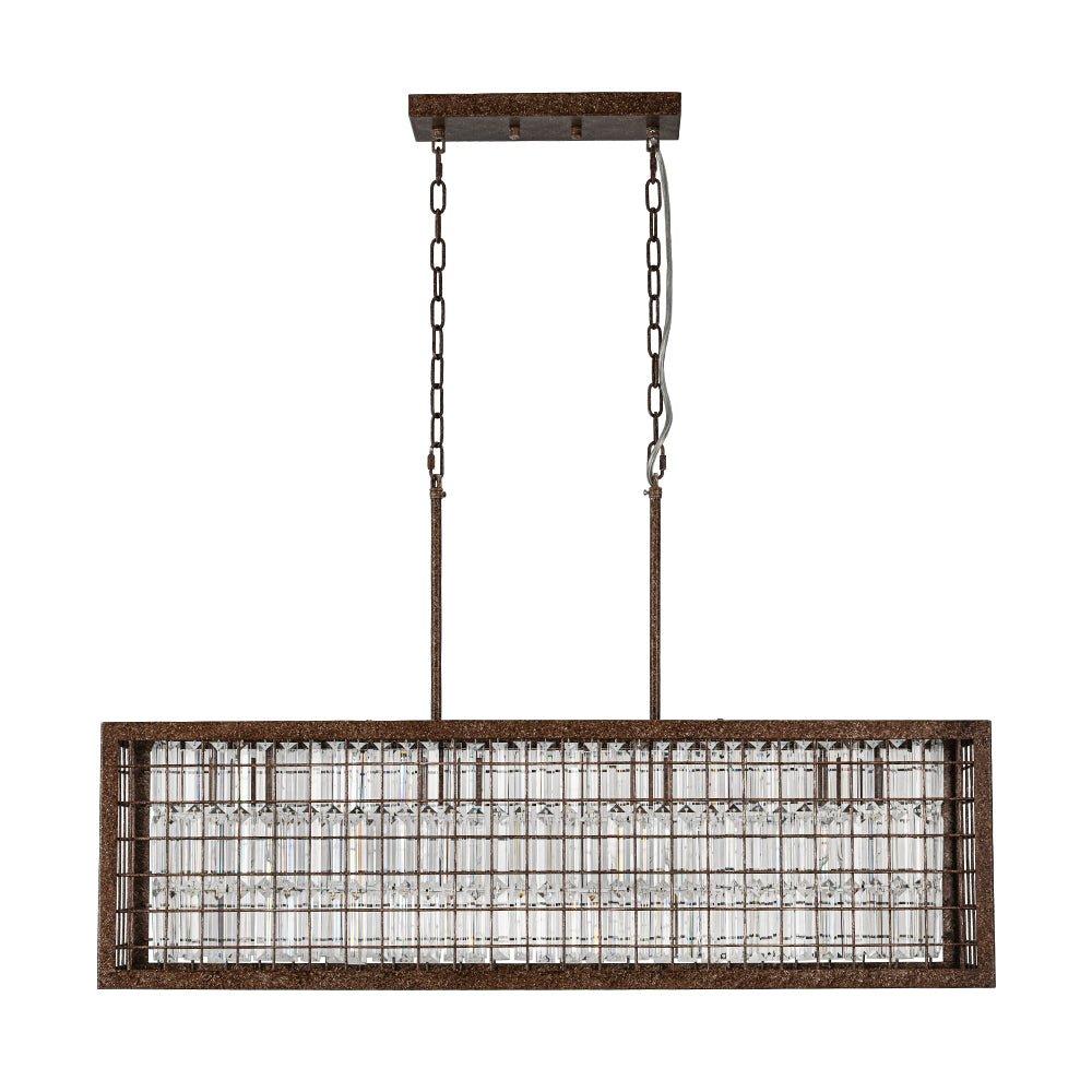 4-Light Hollow Frame Crystal Rectangle Chandelier
